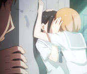 girls kissing to hide from classmates